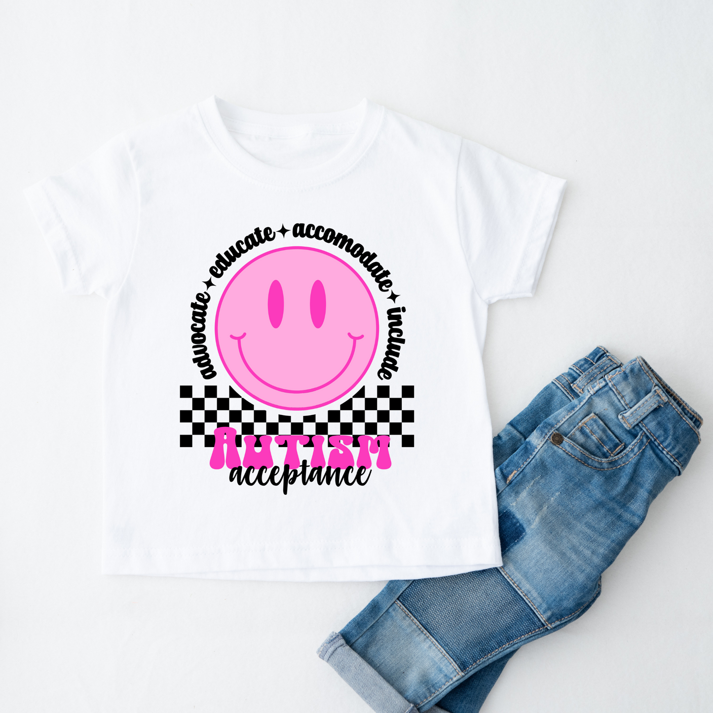 Autism Acceptance Pink Youth T-shirt