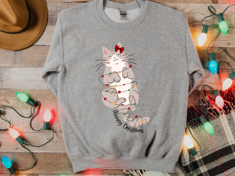 Meowy Christmas Crewneck Sweatshirt