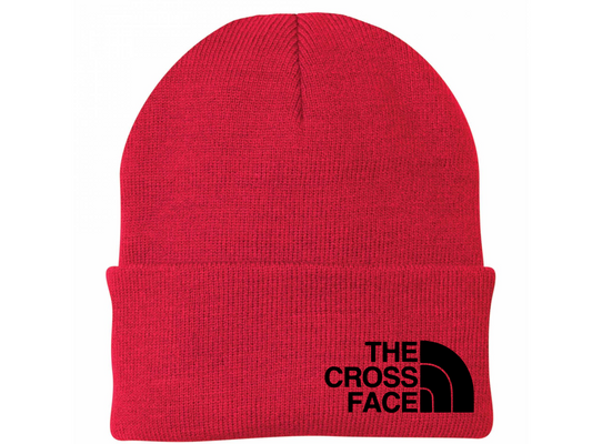 The Cross Face Red Winter Hat