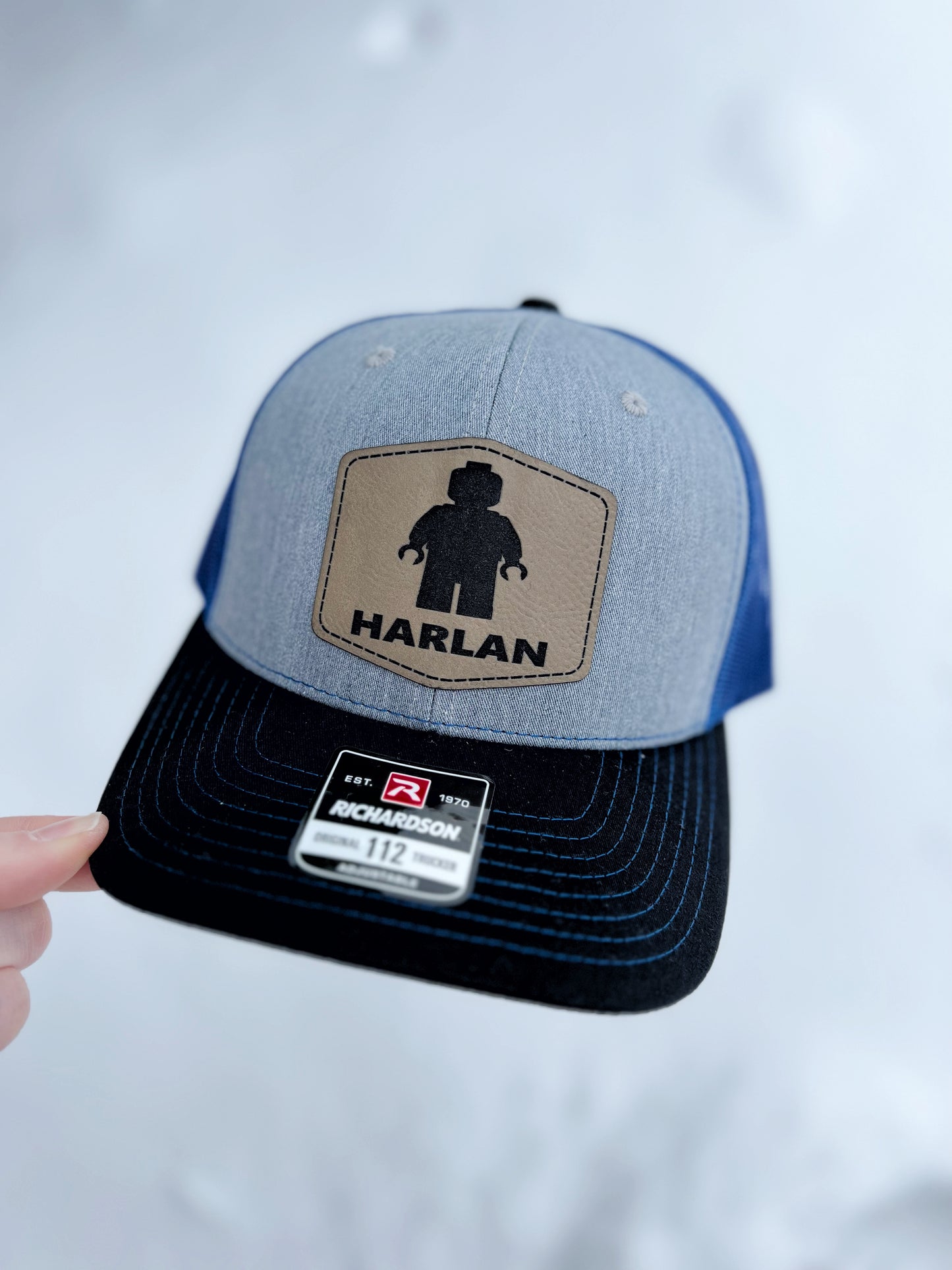 Custom Name Lego Man Patch Hat