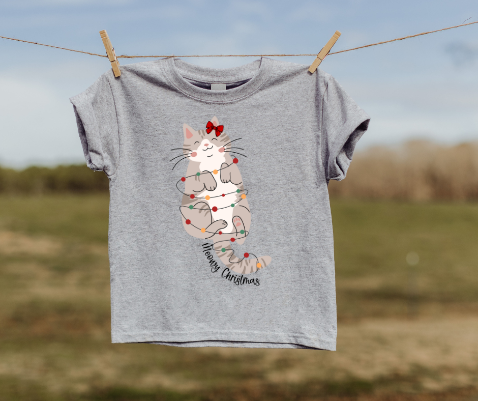 Meowy Christmas Kids T-shirt