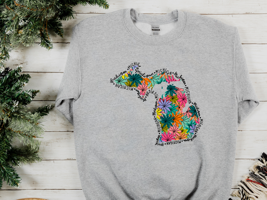 Michigan Floral Crewneck Sweatshirt