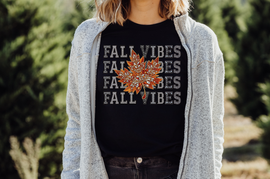 Fall Vibes Rhinestone T-shirt