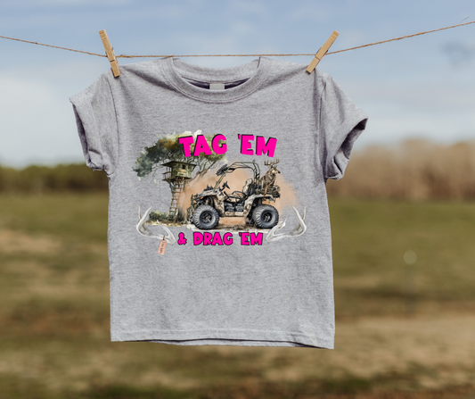 Tag Em & Drag Em Pink T-shirt