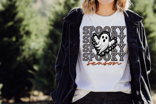 Spooky Season Ghost Rhinestone T-shirt